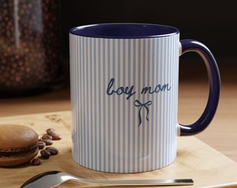Boy Mom Mug, Coquette Mom Gift, Boy Mama Gifts, Mother's day Gift, New Mom Pregnancy Announcement
