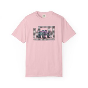 Monster Truck Mom Shirt Retro Checkered Mama Tee, Pink Teal Race Day Top, Boy Mom Gift, Monster Jam Apparel, Trendy Graphic Mom T-Shirt image 4