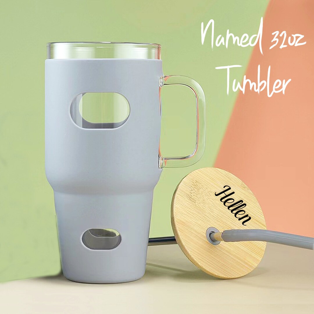 Engraved Tumbler Gift for Her32oz Glass Tumbler With Handle Etsy