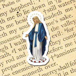 Our Lady Vinyl Sticker, Waterproof, UV Resistant, Catholic Decal, Religious Sticker, Mother Mary Sticker, Christian Sticker, Virgin Mary