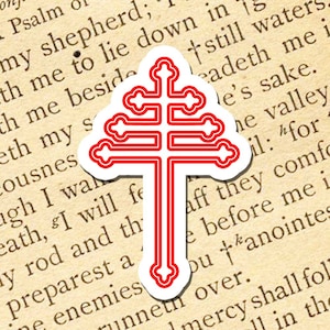 Maronite Cross Vinyl Sticker, Waterproof, UV Resistant, Catholic Decal, Religious Sticker, Laptop Sticker, Car Sticker, Crucifix Sticker
