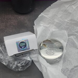 Velvet Lined Box Sorority Jewelry Storage Alpha Delta Pi Engraved Design Metal Trinket Container Silver Finish Round Case Small Compact Size Perfect Badge Holder Ring Storage Necklace Organization Earring Protection Special College Gift