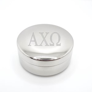 Vrouwenclub Sieraden Doos Alpha Chi Omega Cadeau Idee Student Aanwezig Badge Pin Case Opslag Container Kleine Trinket Houder Ring Oorbel