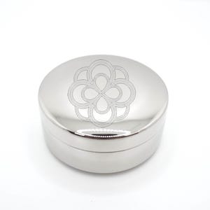 Sorority Jewelry Box Metal Container Velvet Lined Storage Case Silver Trinket Ring Holder Badge Pin Organizer Accessory Dorm Room College