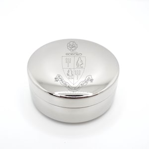 Joyero de hermandad, joyero plateado con forro de terciopelo, porta credencial, idea de regalo de iniciación, accesorio de organización griega Tri Delta