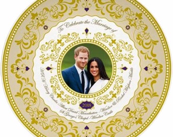 Prince Harry And Meghan Commemorative Plate