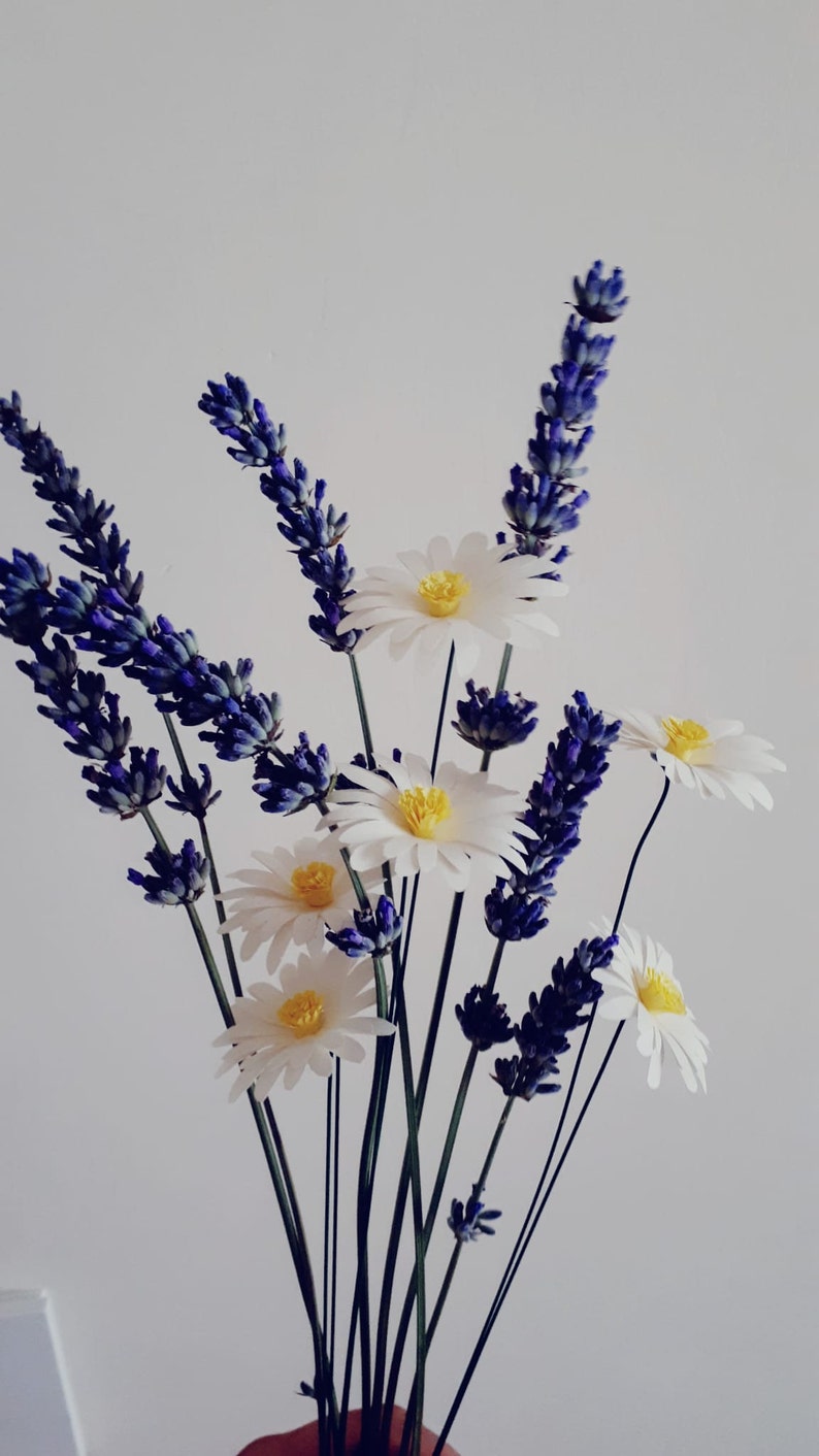 Bouquet of daisies and kusudama bunch of origami flowers image 9