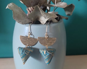 Paper origami earrings