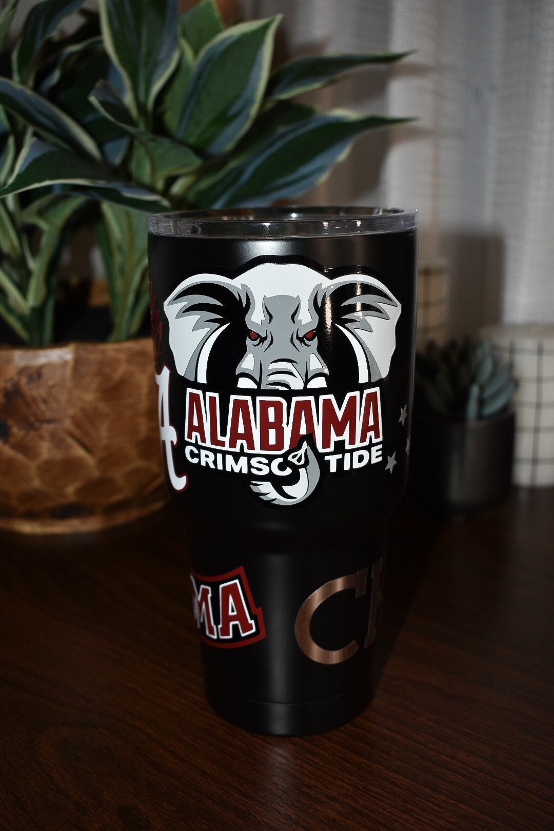 Alabama Roll Tide Theme 27oz. Matte Black Tumbler 