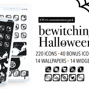 CUTE MINIMAL HALLOWEEN | Aesthetic theme for iPhone iOS 14 customization kit app icons, bonus, wallpapers, and widgets
