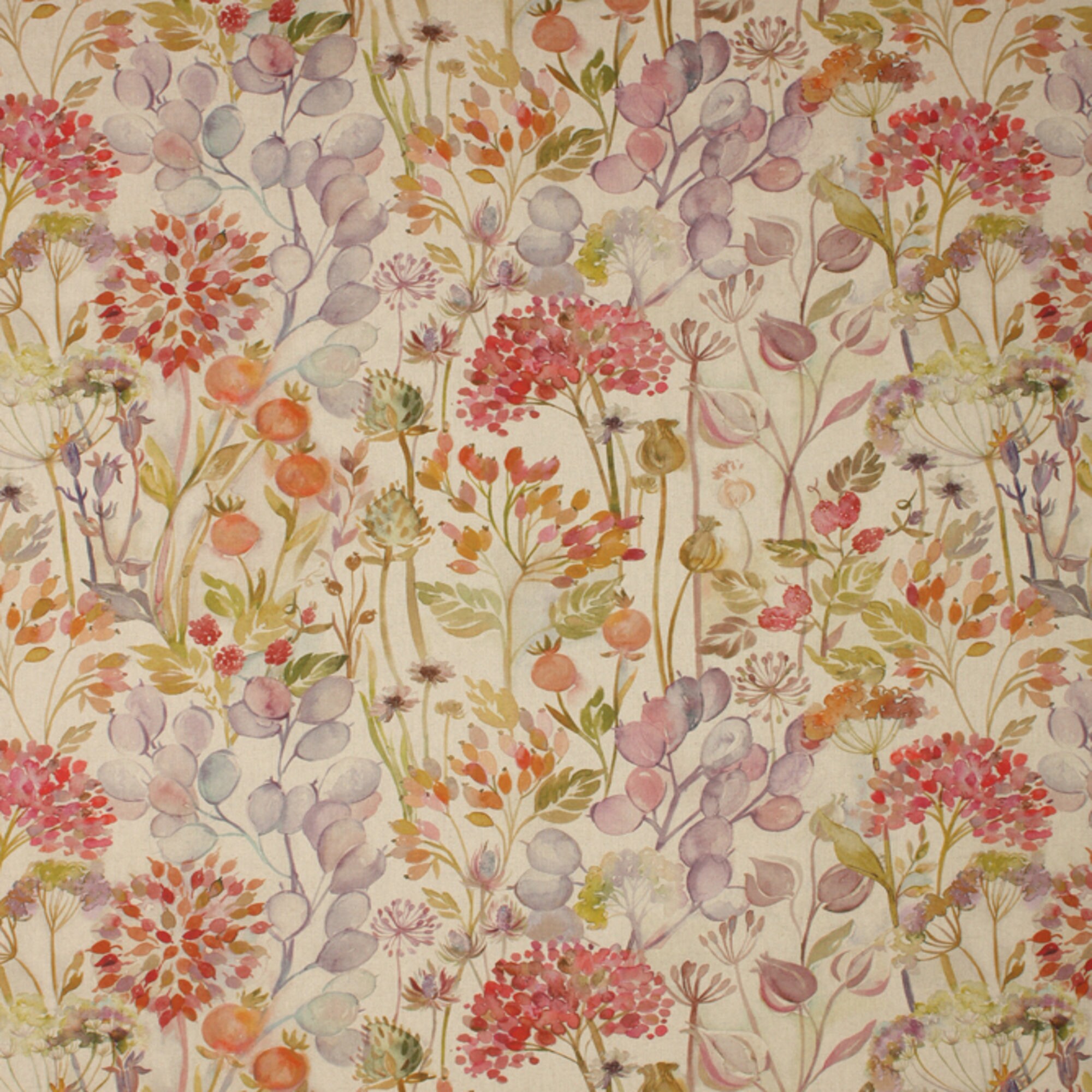 Voyage Hedgerow Autumn Fabric Linen Cotton Floral | Etsy UK