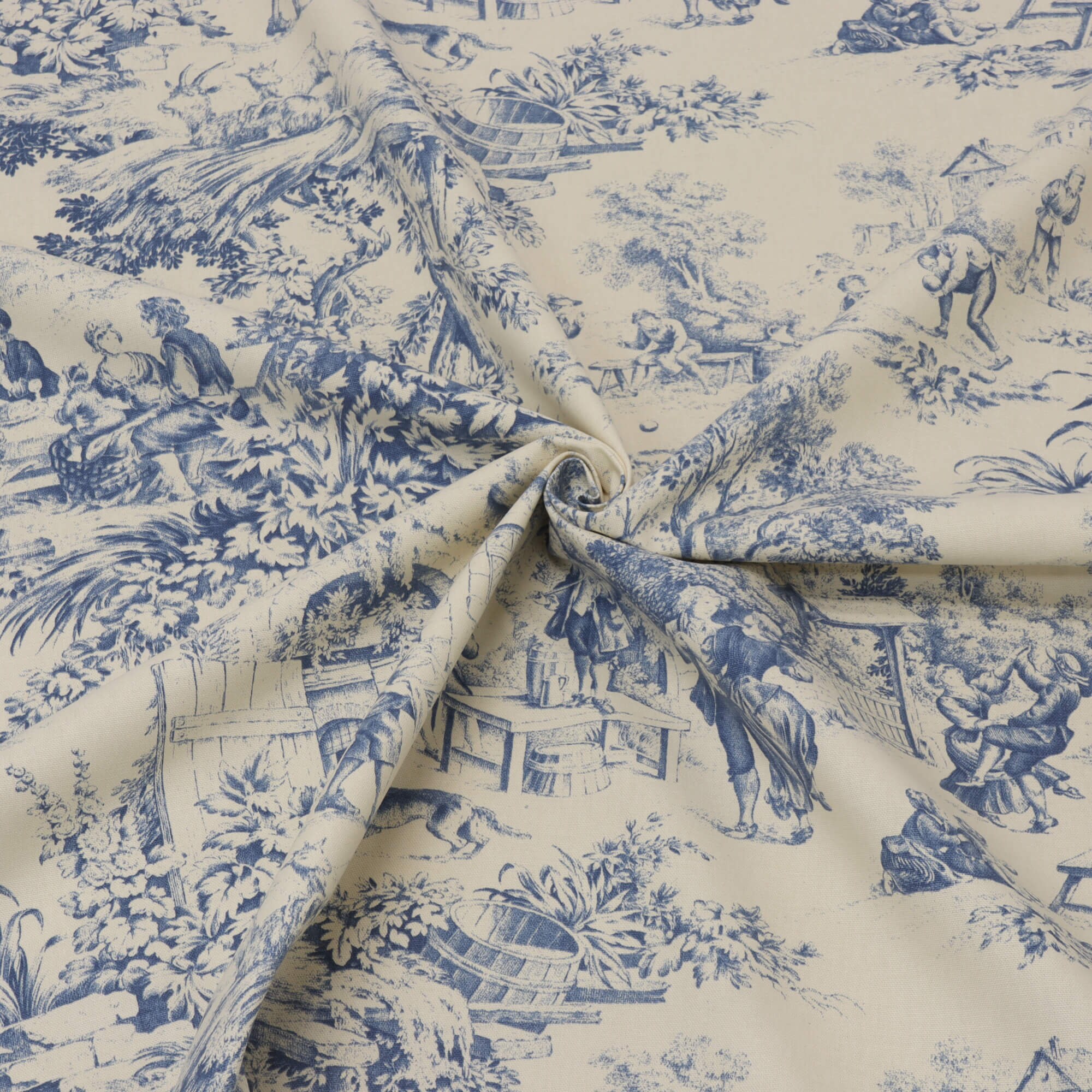 French Festin Toile Fabric Blue on White 140cm 100% Cotton - Etsy UK