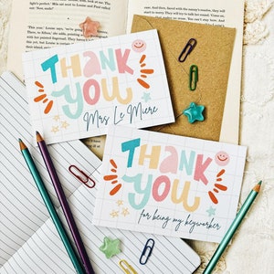Personalised Teacher Thank You Card | End of Term Card | End of School Card | Teacher Greetings Card | Personalised Key Worker Card