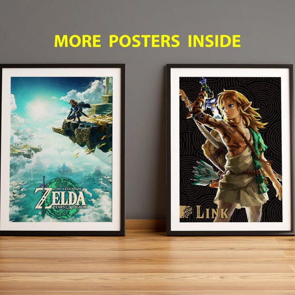 Poster di The Legend of Zelda Tears of the Kingdom, poster di Zelda, poster BOTW, poster di videogiochi