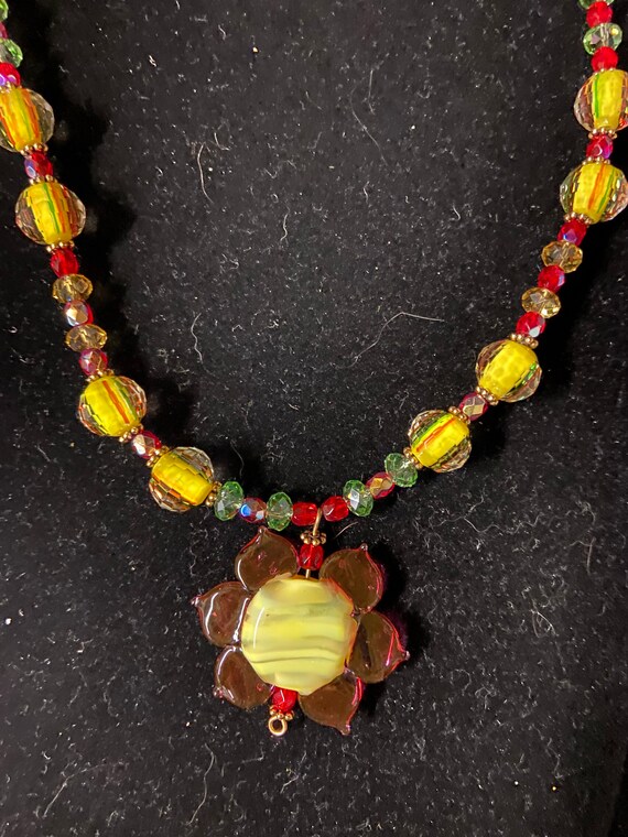 Beautiful Handmade Glass Beaded Necklace