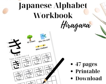 hiragana alphabet etsy