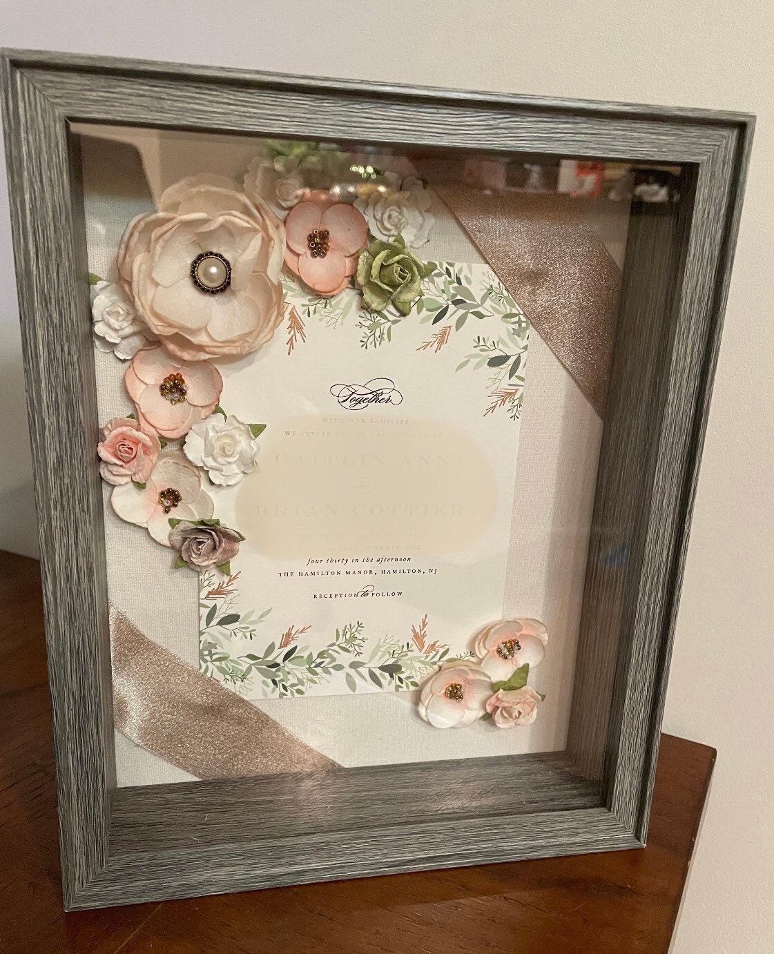 Custom Wedding Invitation Keepsake Frame Gift 8 x 10 Etsy