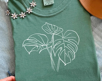 Monstera Leaf Comfort Colors Shirt, Unisex Cotton Tee