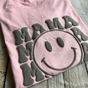MAMA Shirt, Mama Smiley Face Shirt, Retro Mama Shirt