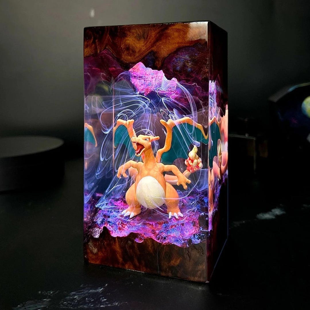 Squirtle Pokémon Anime Lamp, Pokemon Resin Lamp, Artisanal Epoxy Light ...