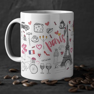 Paris Mug Gift, Christmas Gift Mug, Unique Paris Souvenir Mug
