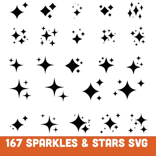 Sparkles Bundle Svg, Sparkle Svg, Stars svg, Sparkle Cut File, Galaxy Svg, Sparkle Clipart, Instant Download for Cricut And Silhouette