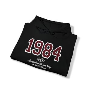 1984 USA Birthday Hoodie: Unisex Cotton-Blend Sweatshirt