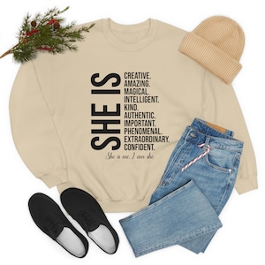 She is Sweatshirt, She is me, I am she Sweatshirt, She is Creative Sweatshirt,She is Amazing Sweat, She is Authentic, She is Magical Sweat