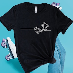 Roller Skating Shirt: Unisex Jersey Tee, Retro Skates Graphic