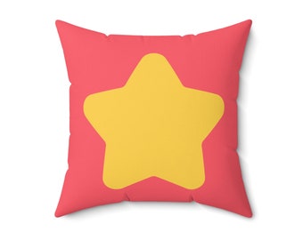 Cartoon Star Coral Spun Polyester Square Pillow Case