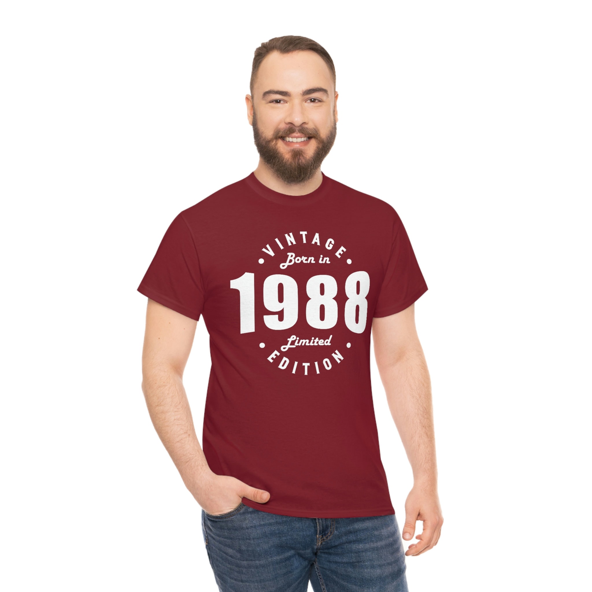 1988 Vintage Birthday T-Shirt – 'Made In 1988 All Original Parts', Men's 37th Birthday Gift