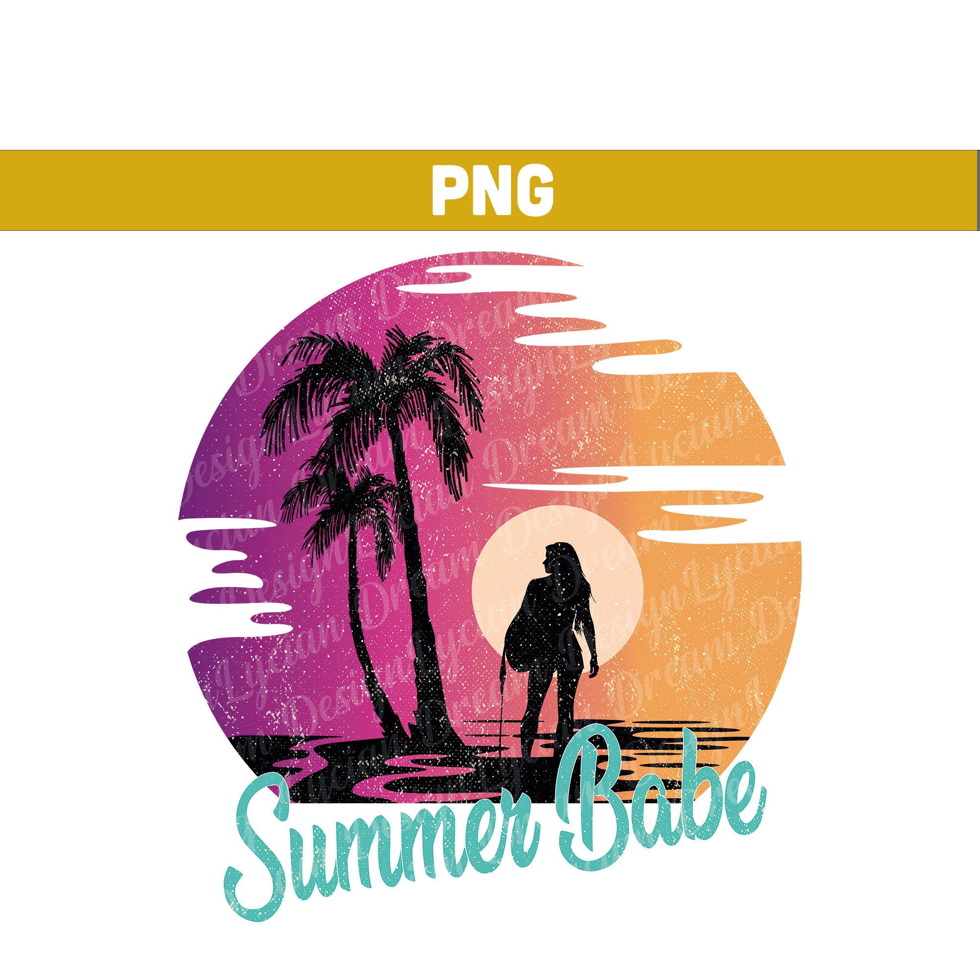 Summer Babe Png, Summer Vacation Png, Retro Summer Png, Vintage Png ...