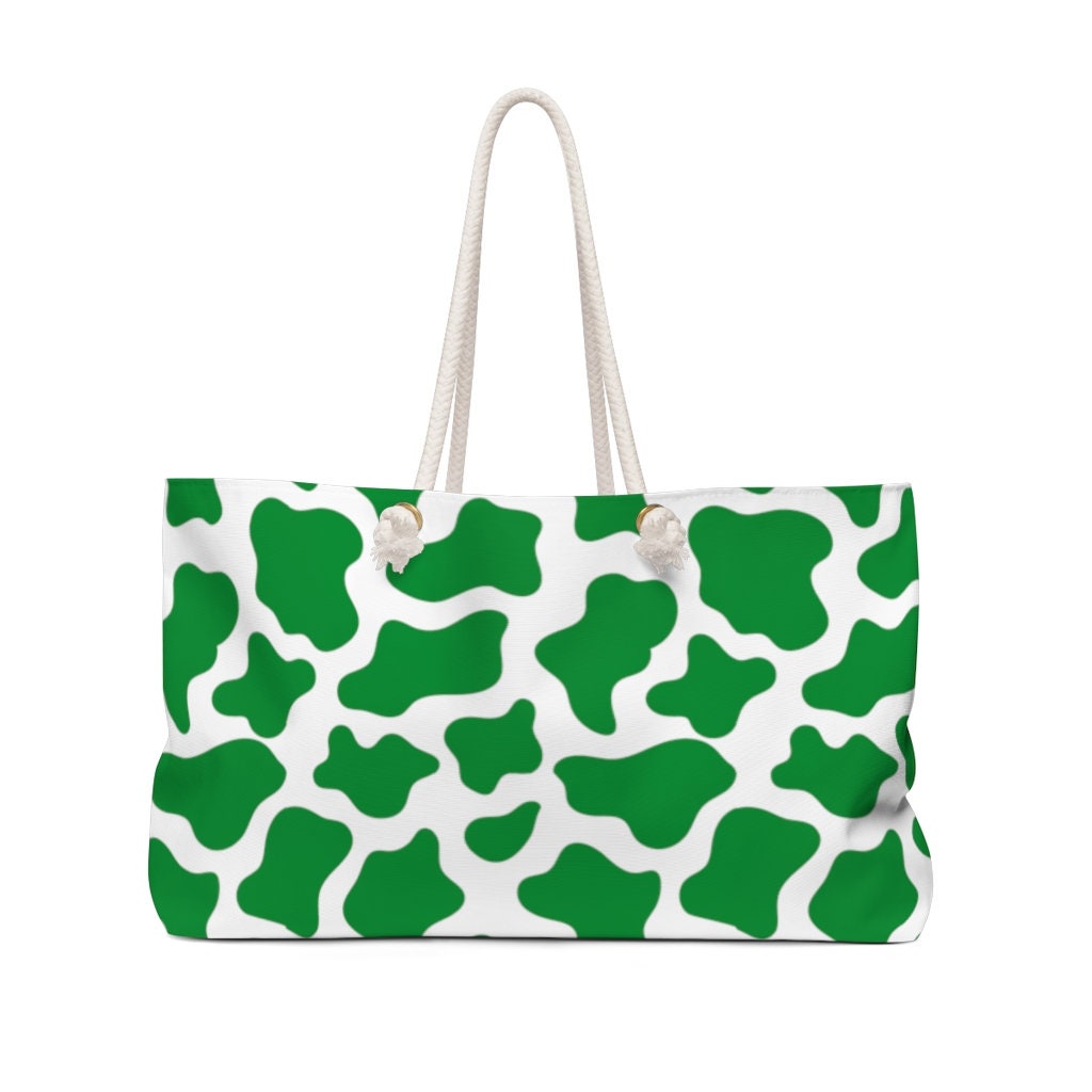 Cute Green Cow Pattern Weekender Bag For Women Weekender Etsy