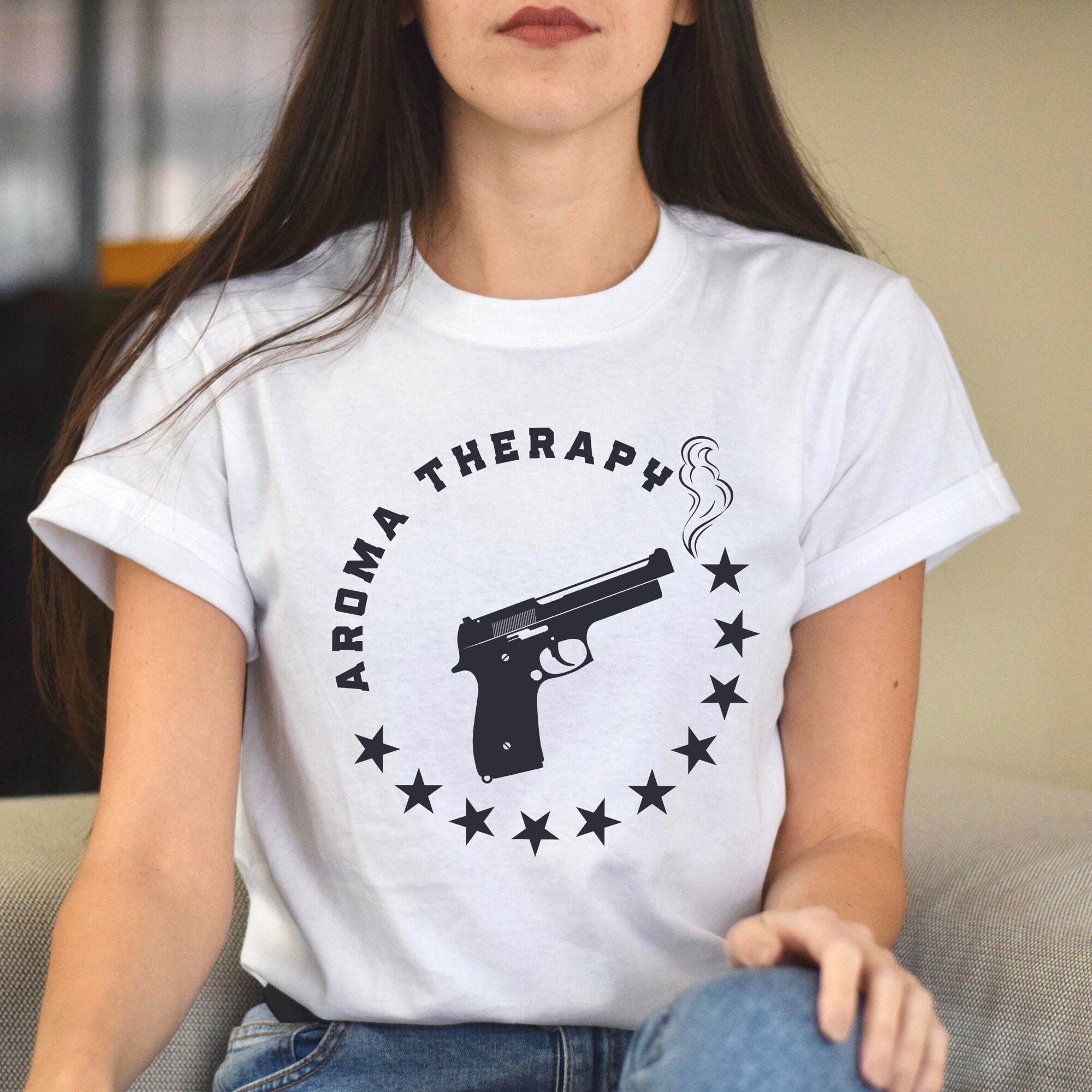 Aroma Therapy Gun Shirt Funny Gun Tshirt Gun Rights Men's Tshirt Gift