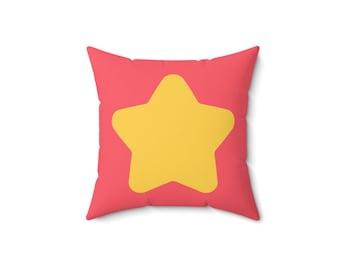 Cartoon Star Coral Spun Polyester Square Pillow