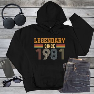 1981 Hoodie,1981 Birthday Hoodie, 1981 Birth Year Hoodie, Born in 1981 Hoodie, 1981 Hooded Sweatshirt