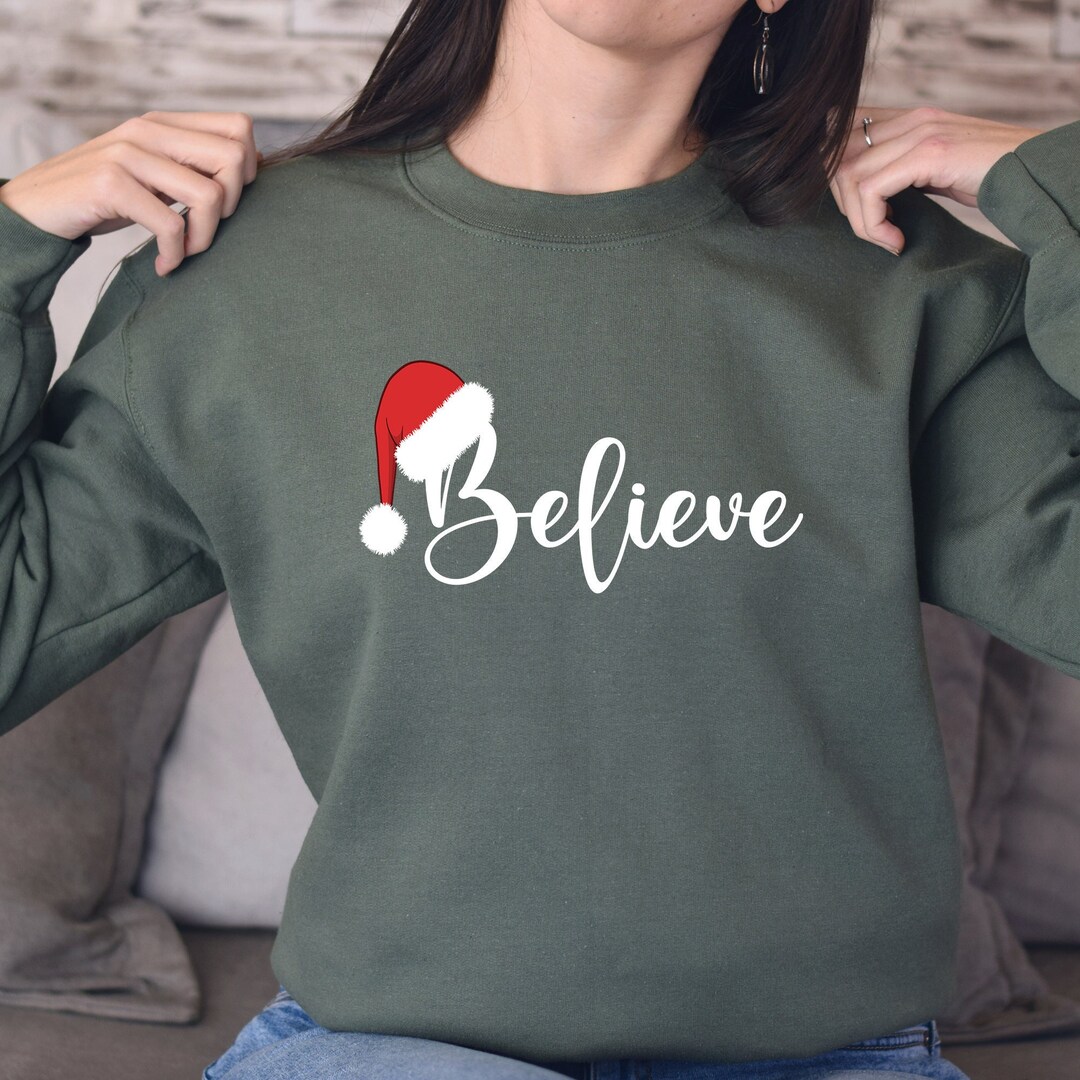 Believe Santa Cropped Sweatshirt main image 1