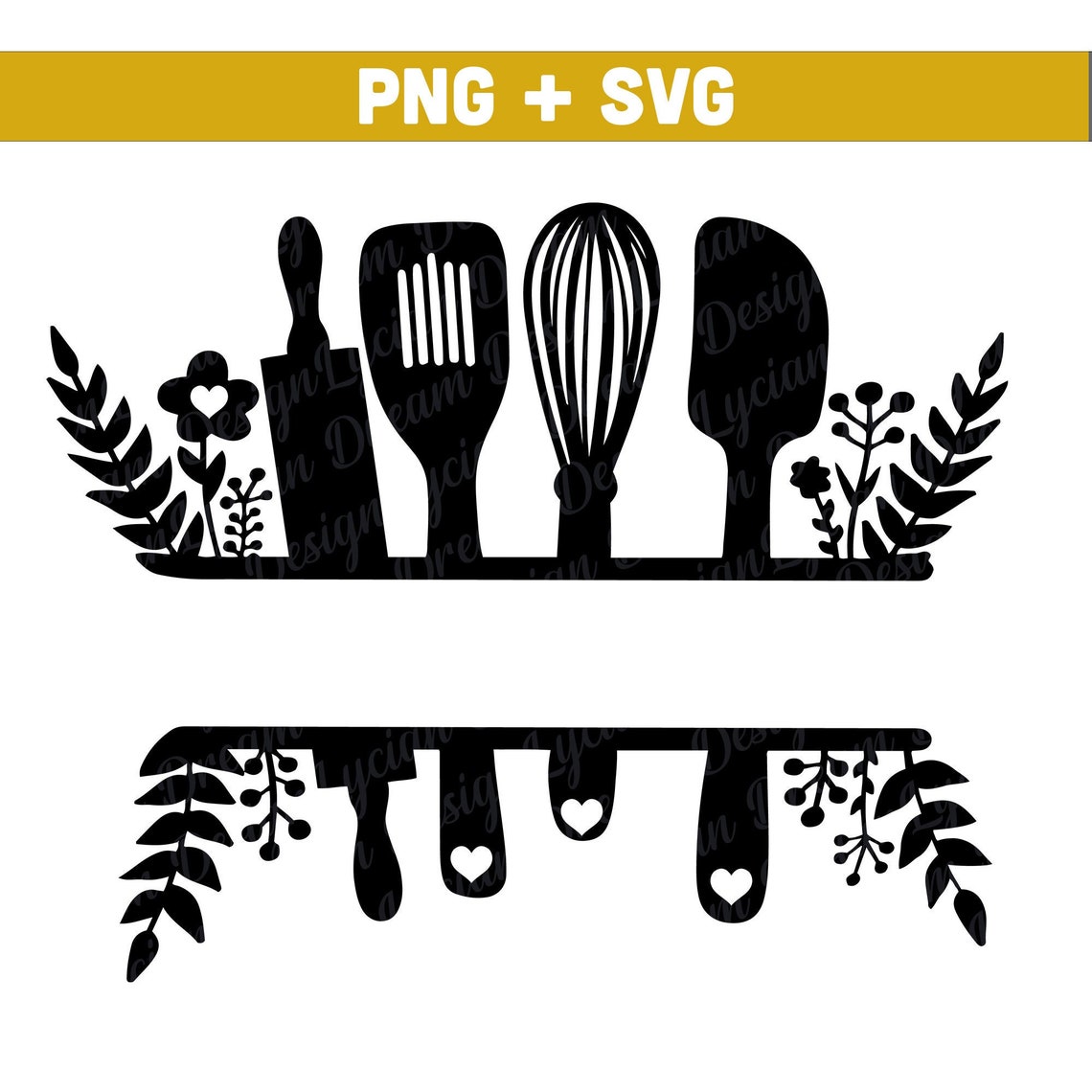 Kitchen Split Monogram SVG Png,kitchen Frame,kitchen Sign Svg Png ...
