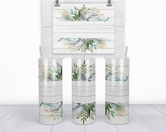 20oz Skinny Tumbler Foliage and Wood Sublimation Digital Design, Skinny Tumbler Design PNG, instant DIGITAL DOWNLOAD
