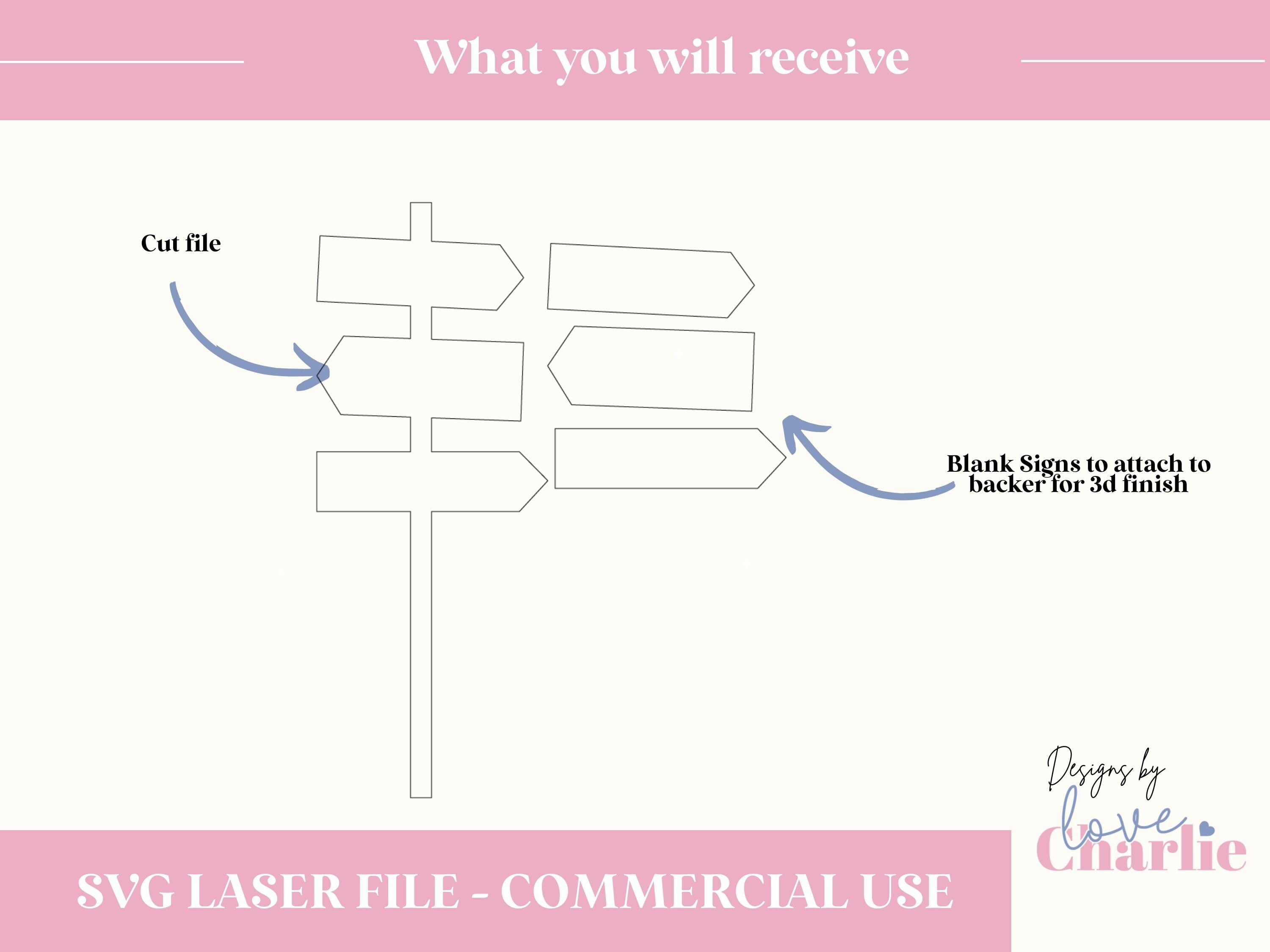 Signpost Cake Topper SVG File, Laser Cut File - Etsy
