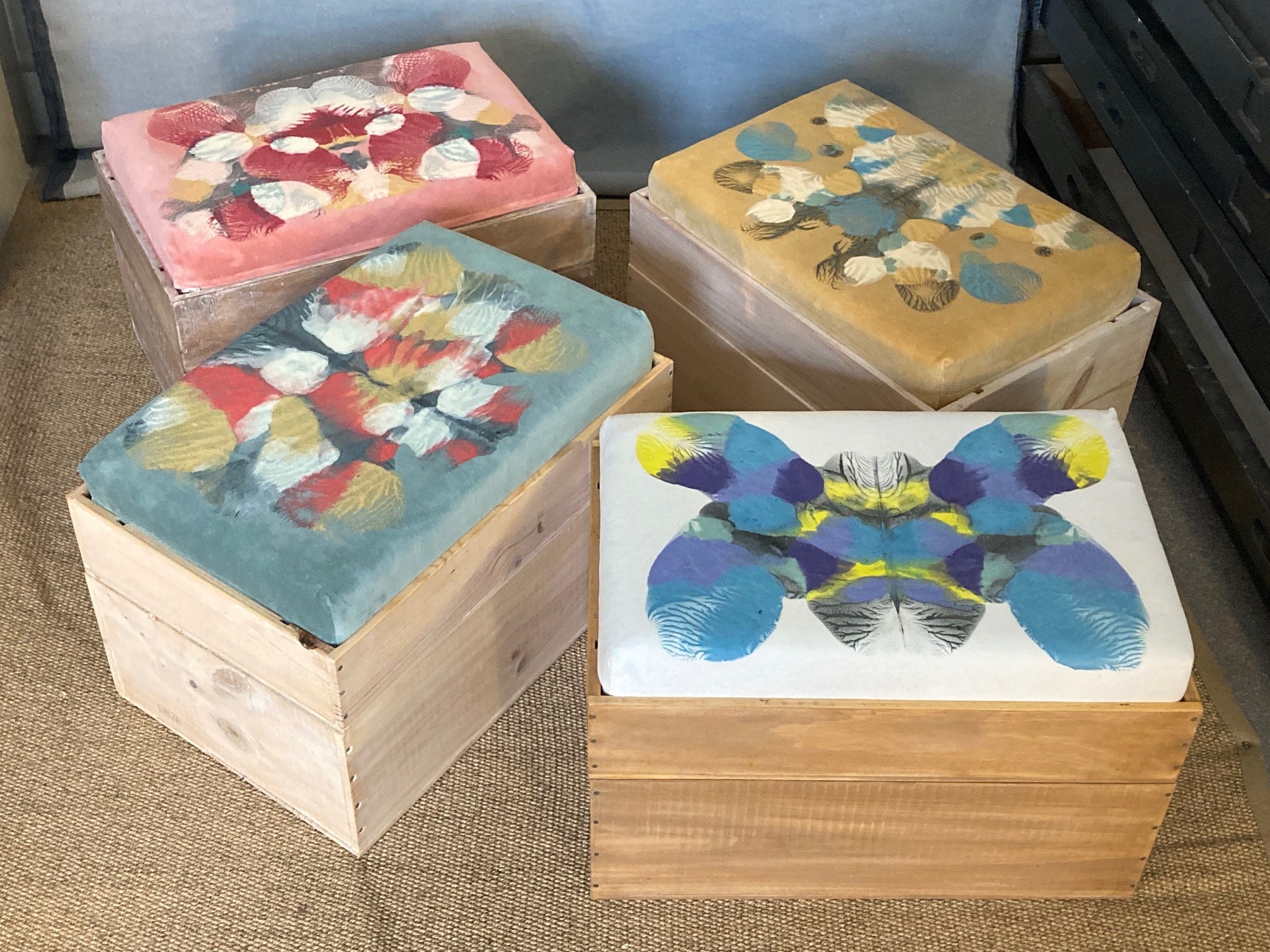 Caja de almacenamiento a medida otomana taburete o reposapiés | Etsy