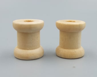 Carretes vacíos Rosca Bobina Bobina Redonda Carretes Duros Alambre de Madera Natural EXTREMOS para cinta de encaje 15x13mm