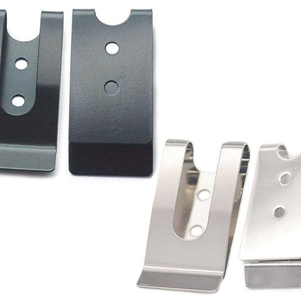 12 Pcs Holster Sheath Belt Clip Clasp Metal Buckle Hook 54x25mm Double Holes