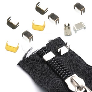 Reißverschluss Reparatur Kit Slider Stoper #3 #5 Schieber Unten Stopper Rettungs reparatur Fit Set Metall DIY