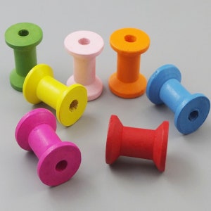 Carretes vacíos Rosca Bobina Bobina Redonda Carretes Duro Alambre de Madera Natural ENDS para cinta de encaje 30x22mm