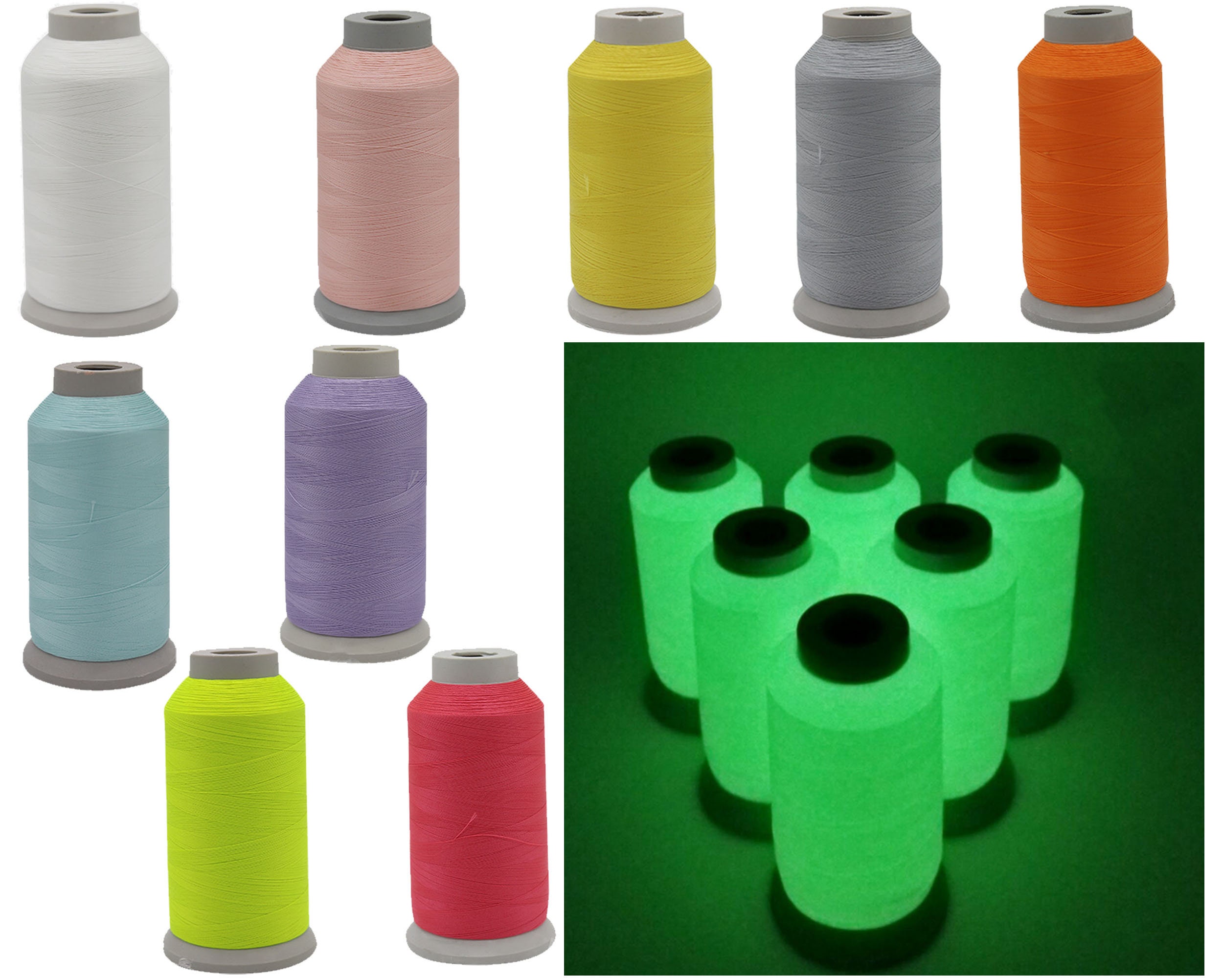 Glow in The Dark Embroidery Thread Sewing Thread Colorful 30WT Long Glow  Duration for Hand Embroidery, Sewing, Quilting for Music Festivals, Raves