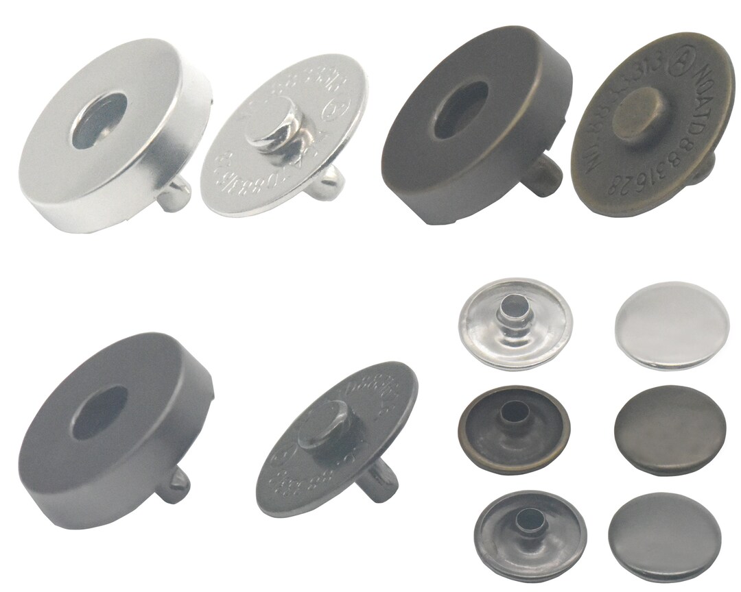 25 Sets Double Rivet Round Magnetic Snaps 18mm 3/4