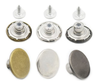 Jeans Jackets Button 17mm Metal Tack Look Inside Snap Denim  Stud Rivet NO-SEW