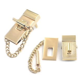 Closure Lock Latch Zinc alloy Lock Rectangular Chain for Luggage Suitcase Handbag 58mmx24.5mm