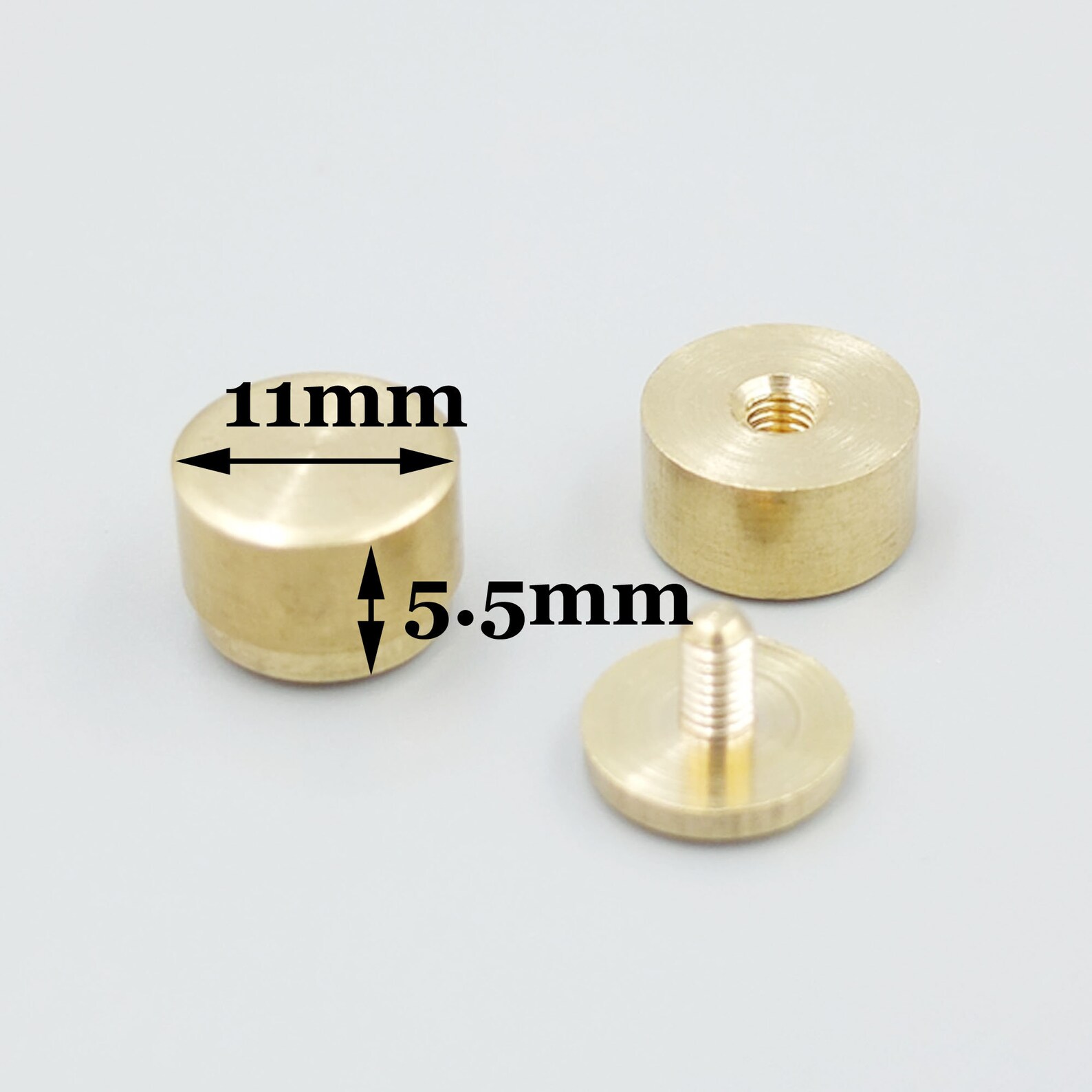 thumbnail image 2 of Okones 1/4'' 6mm Solid Brass Leathercraft Buckle Button Feet Nailheads Stud Spike Diy Purse Handbag Pack Of 20(base13''head14''height13'')(tamaño:base13''*head14''*height13'') 2 of 11